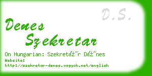 denes szekretar business card